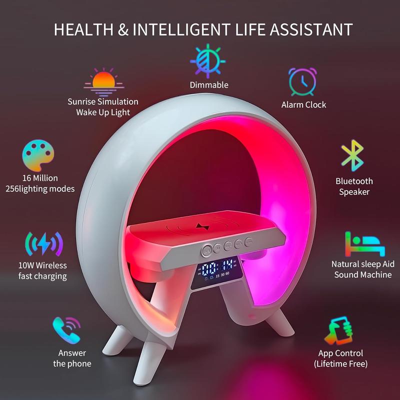 Wireless LED Light with 256 Lighting Modes, Bluetooth-compatible Surround Sound Music Light, Creative Wireless Charging Music Light for Bedroom, Living Room 3