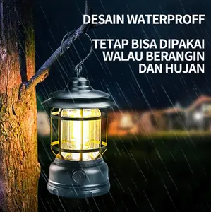 Lentera Gantung Retro LED 5700 / Lampu Camping LED 3 COB