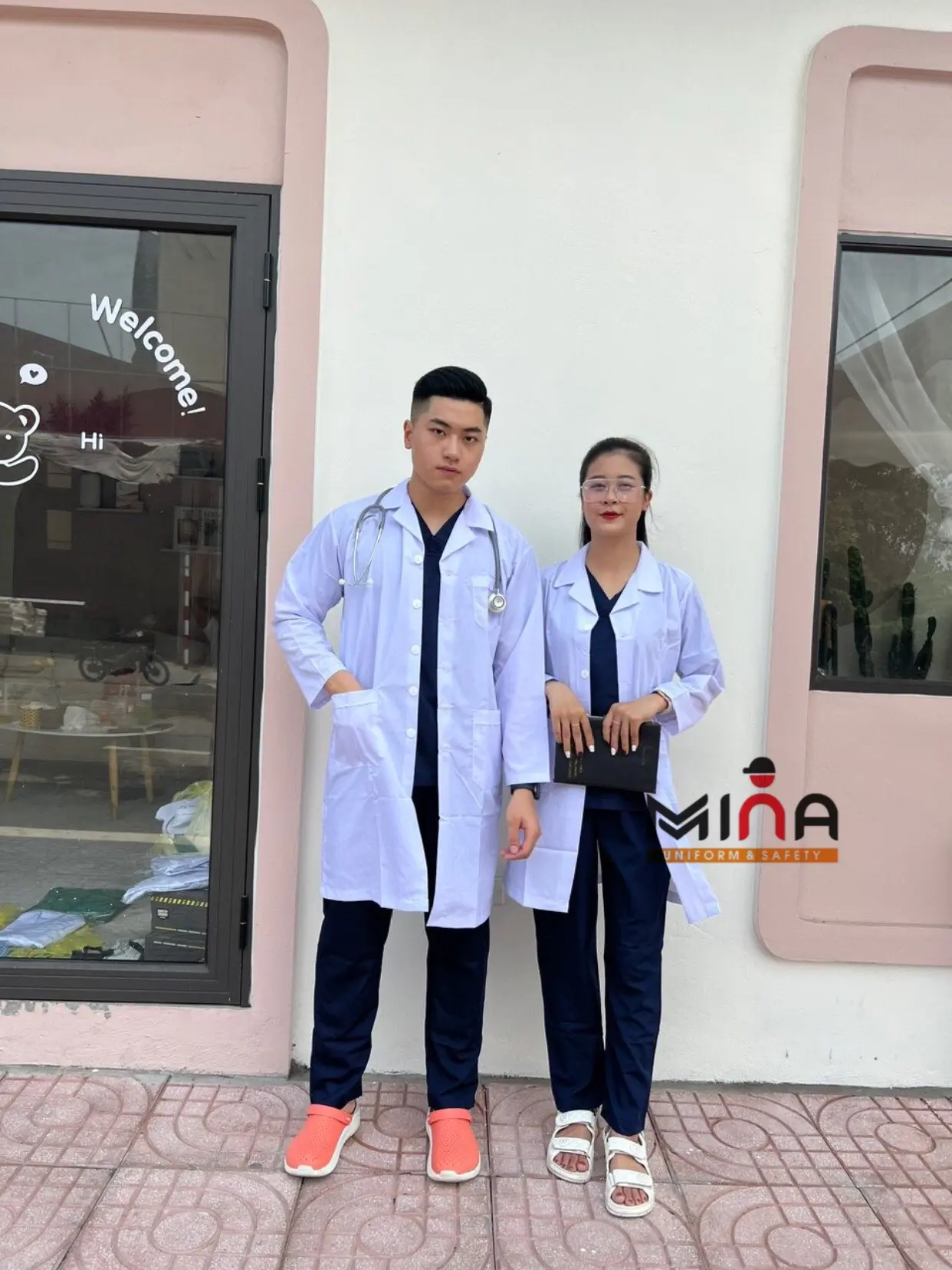 Áo Choàng Blouse Bác Sĩ Nam Nữ Vải Non - Dài Tay, Cộc Tay