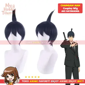 Wig Rambut Palsu Cosplay Anime Chainsaw Man : Aki Hayakawa