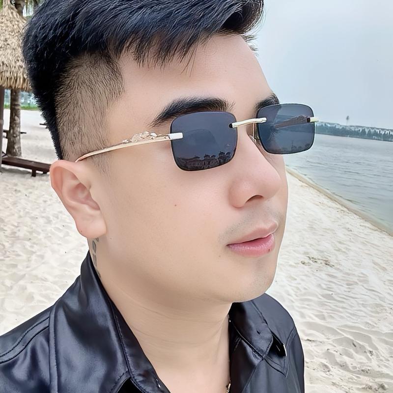 Kính BÁO Màu Đen - Gọng Báo Vàng Hồng Chất Liệu Hợp Kim - Mắt Kính Nam Cao Su