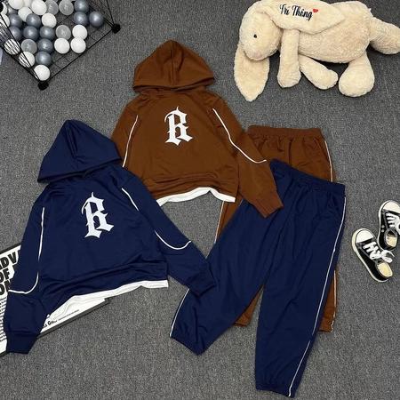 Bộ quần áo hoodie thu đông mẫu chữ L bé trai 18-52kg từ 6-16 tuổi . Đồ bộ, set đồ bé trai 8