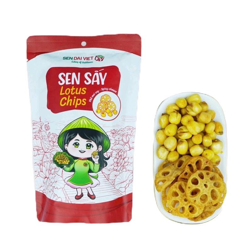 COMBO 2 GÓI CỦ SEN VÀ HẠT SEN SẤY MIX 2 VỊ: NGUYÊN VỊ VÀ PHÔ MAI CAY ĐẶC SẢN ĐỒNG THÁP 0