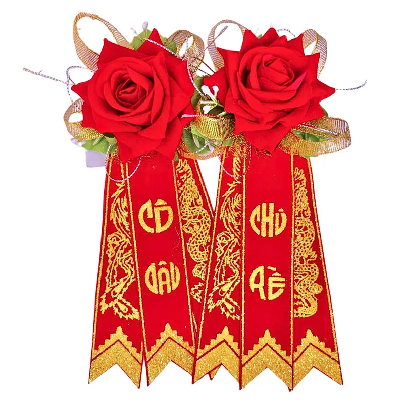 SET 1 CẶP HOA CÀI ÁO ĐÁM CƯỚI, HAI HỌ, HOA CHỦ HÔN, NHÀ TRAI NHÀ GÁI 6
