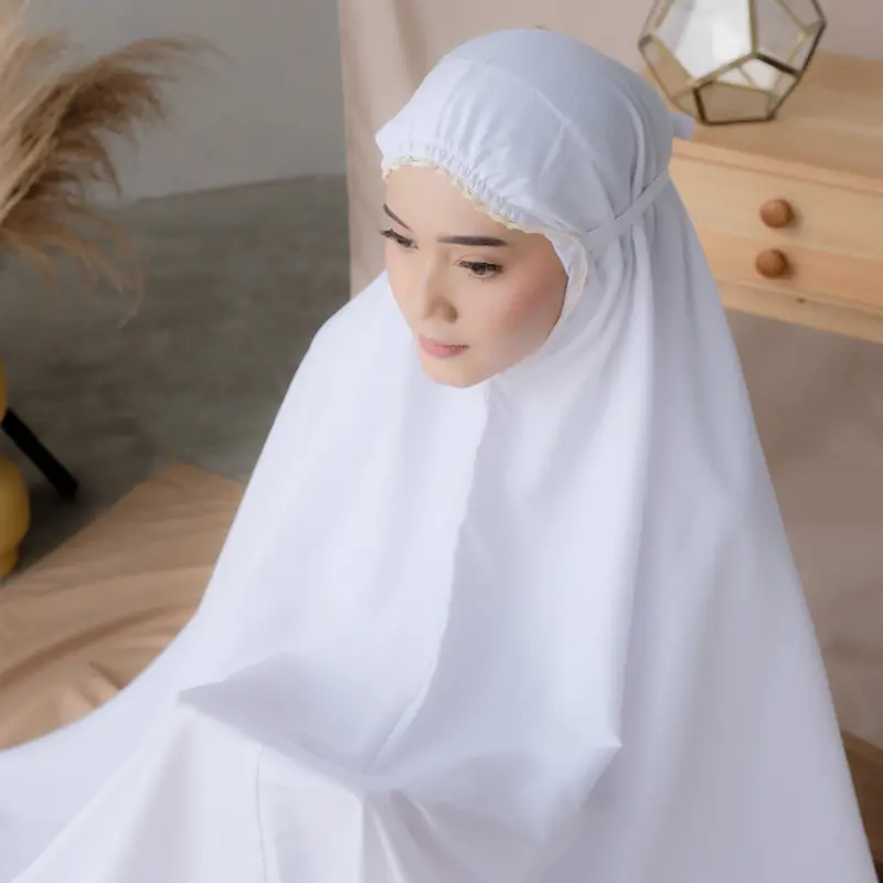 Mukena Putih Premium Bahan Dingin Dewasa - Mukenah Terbaru 2023 1