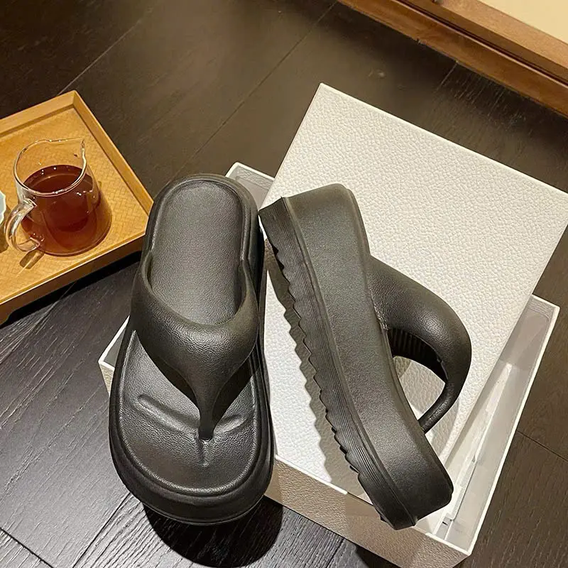 Dép tông nữ xỏ ngón đi êm đế cao 6cm tăng chiều cao thiết kế đế chống trơn đi mưa dép  đi biển DéP Shoes dép  sandal
