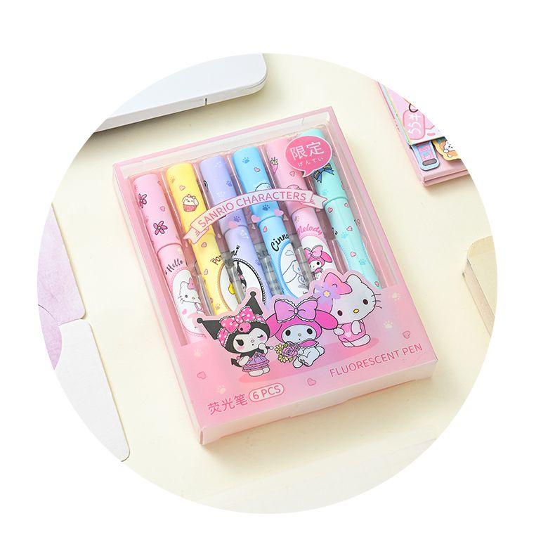 Product Introduction of Pen Pendarfluor, Sanrio, Pen Penanda Kuromi, Pen Petua Lembut Cinnamoroll, Pen Penanda Pelbagai Fungsi, Sesuai untuk Pelajar, Pen 7