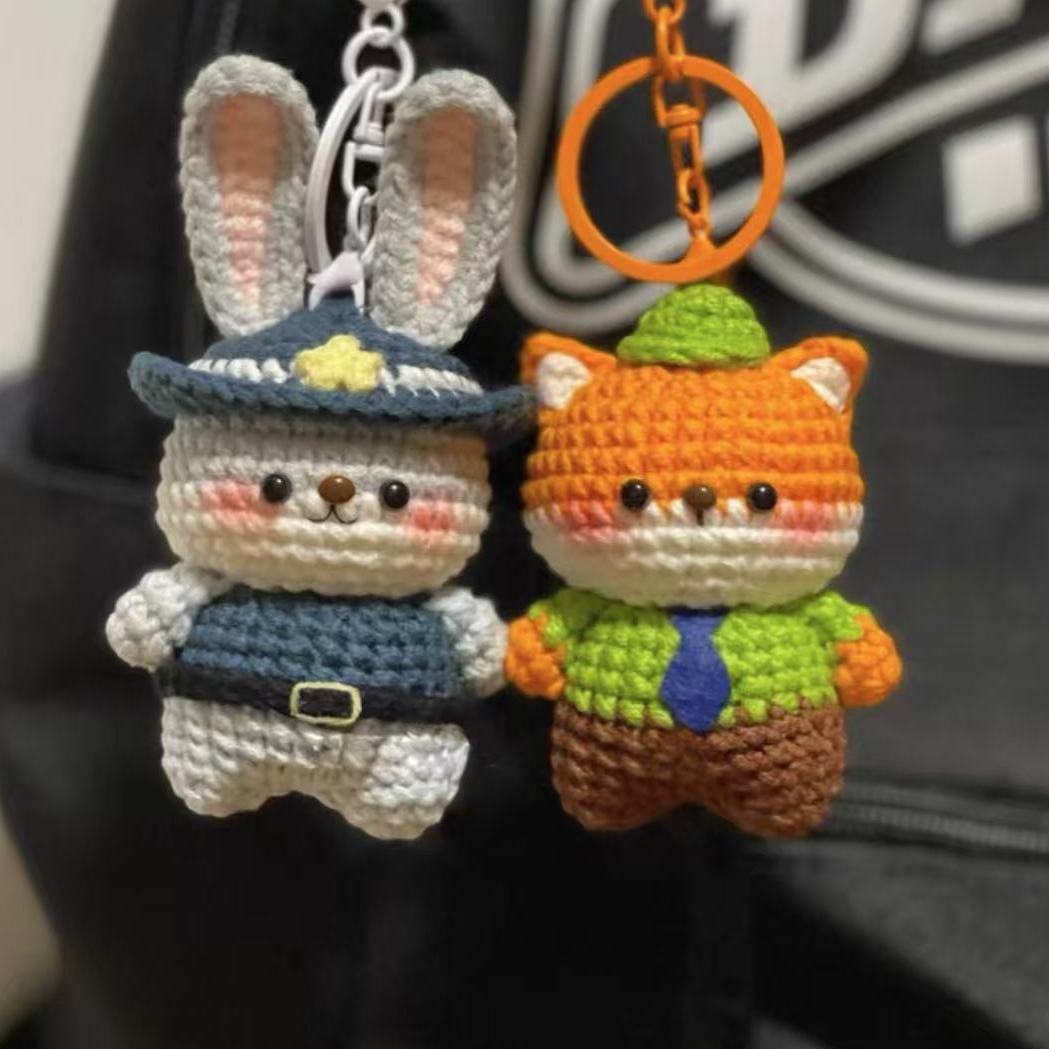 2026 Judy Nick Fox Rabbit Cute Plush Handmade Yarn Crochet DIY