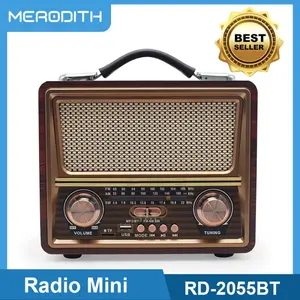 Radio FM/AM/SW MERODITH-2055BT  Bluetooth radio retro kompak Dan Portabel jam antena