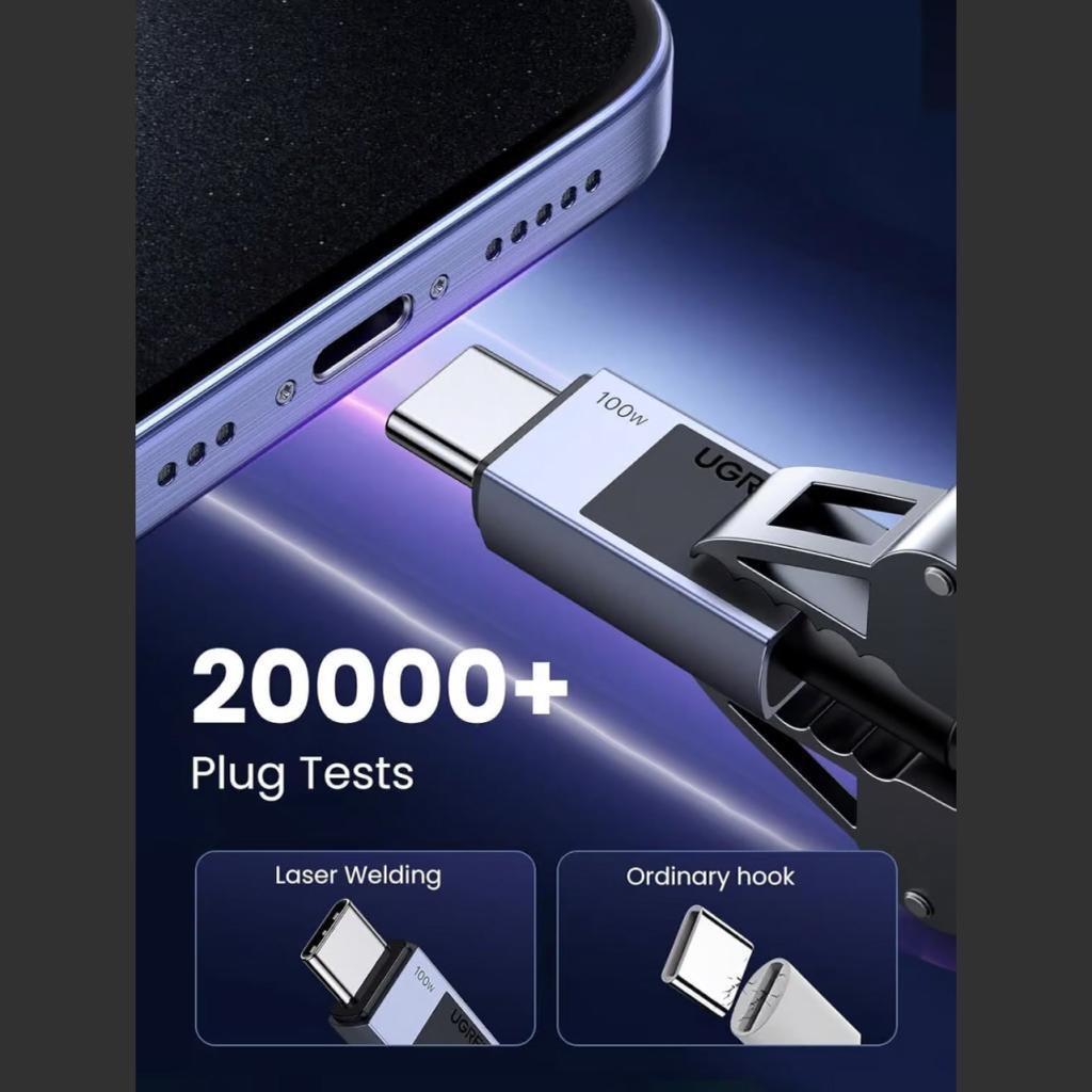 UGREEN Kabel Charger USB C - USB C 100W Braided 2m - Black L512 45064