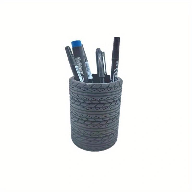 Stacked Tire Shaped Pen Holder, 1 Count Creative Desk Stationery Organizer for Office, School, Home, Teacher Gifts 5