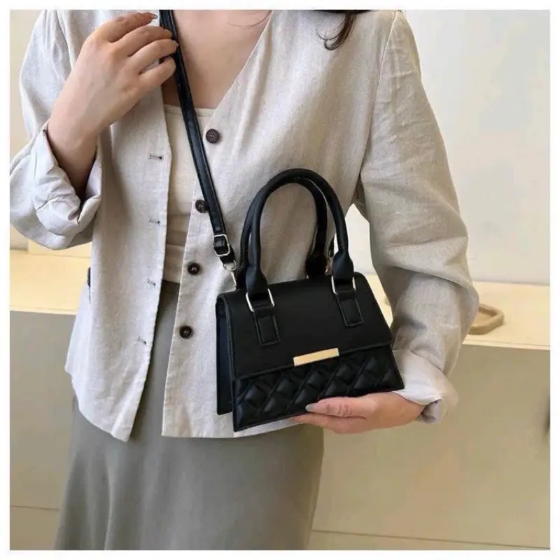 ￼Túi đeo chéo, túi xách nữ đẹp hai quai cầm tay da PU thêu chần chỉ xinh xắn thời trang Bag PK 730 Nhung 6