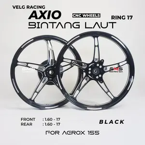 AXIO BINTANG LAUT RING 17 AEROX 155 VELG AEROX BINTANG LAUT RING 17 KSPEED AEROX VELG AXIO BINTANG LAUT NMAX NEW NEO TURBO RING 17 AXIO FULL CNC ORIGINAL AXIO DND - BLACK AEROX (RING 17)