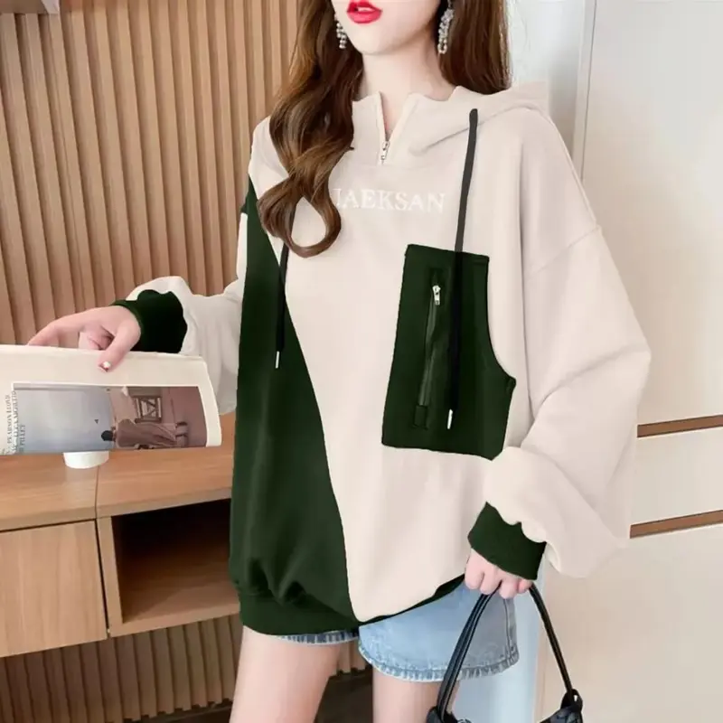 Oishi Aeksan Hoodie Sweater Wanita Korean Style - Sweater Hoodie Wanita Oversize kekinian 6