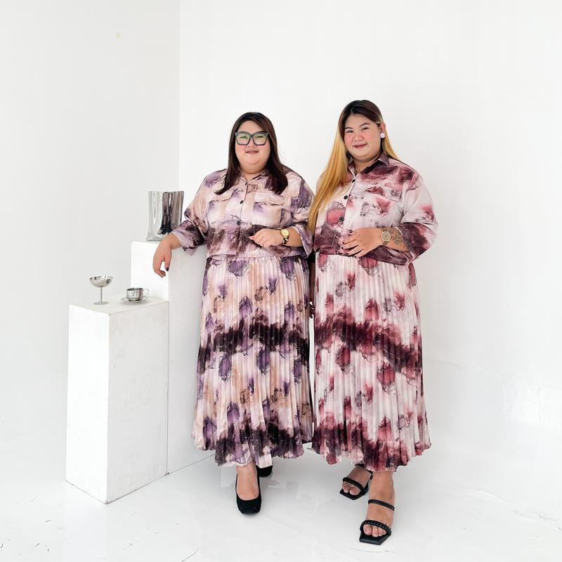 MOKMOK - Catty Set |  Setelan Baju Rok Bigsize Jumbo Big Size