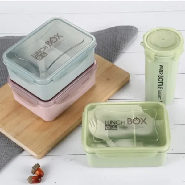 LUNCH BOX SET KOTAK BEKAL SET FREE BOTOL MINUM FREE SENDOK 8216