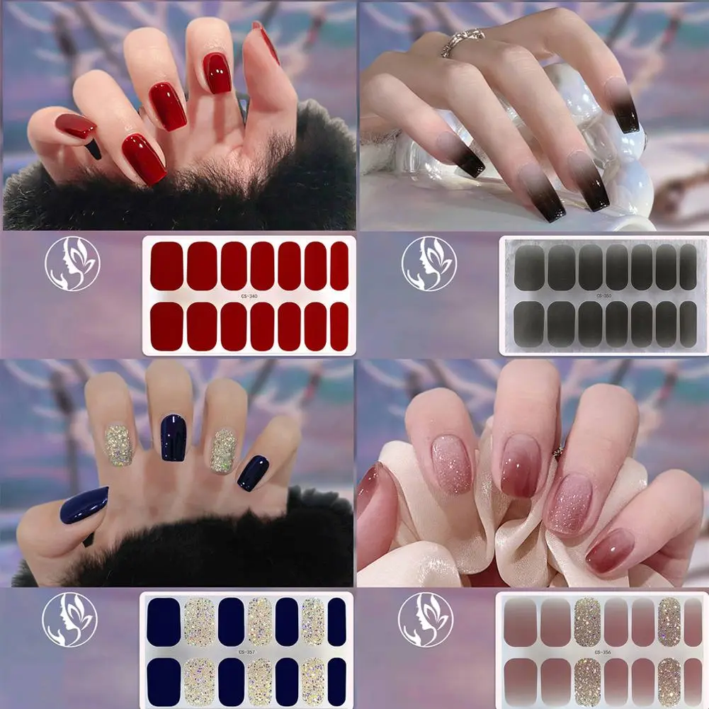 Nail Sticker New Style Mixed Color Shiny Multi-style Nail Wraps Gel E5X3
