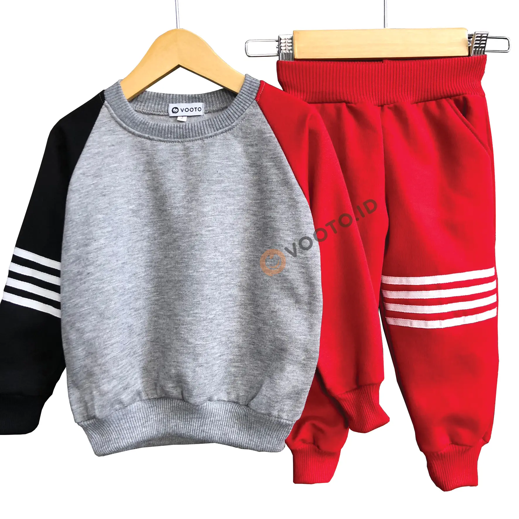 VOOTO KIDS - Set Sweater Anak dan Jogger Anak / Bayi Laki-Laki Perempuan Usia 1-10 Tahun Bahan Fleece