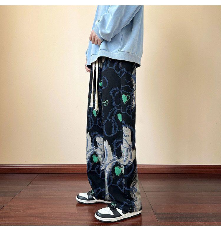 Product Introduction of Autumn Dopamine Wide-Leg Pants for Men, Trendy Brand, Small Design, New Style, Student Straight Loose Casual Versatile Long Pants wide  ribcage  outfit celana  maharani  kemala celana  kulot  lope  lope 16