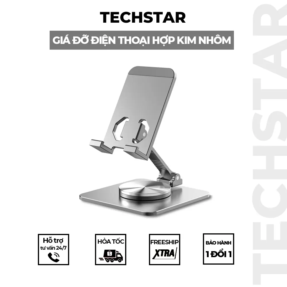 Giá Đỡ Điện Thoại, Ipad, Máy Tính Bảng Tablet, Có Đế Xoay 360 Độ, Chất Liệu Hợp Kim Nhôm, Sử Dụng Để Bàn, Xem Phim, Có Thể Gấp Gọn Xoay 360 Độ Bản 2024 Phụ Kiện Cao Su Titan