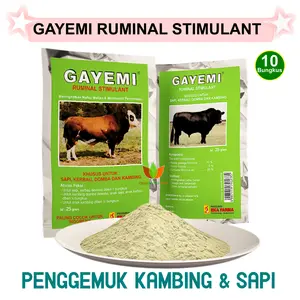 10 BUNGKUS JAMU GAYEMI OBAT VITAMIN PENGGEMUK SAPI KAMBING DOMBA KERBAU SUPLEMEN PENAMBAH NAFSU MAKAN,  pengganti Jamu Hewan Sidomuncul Sido  Muncul