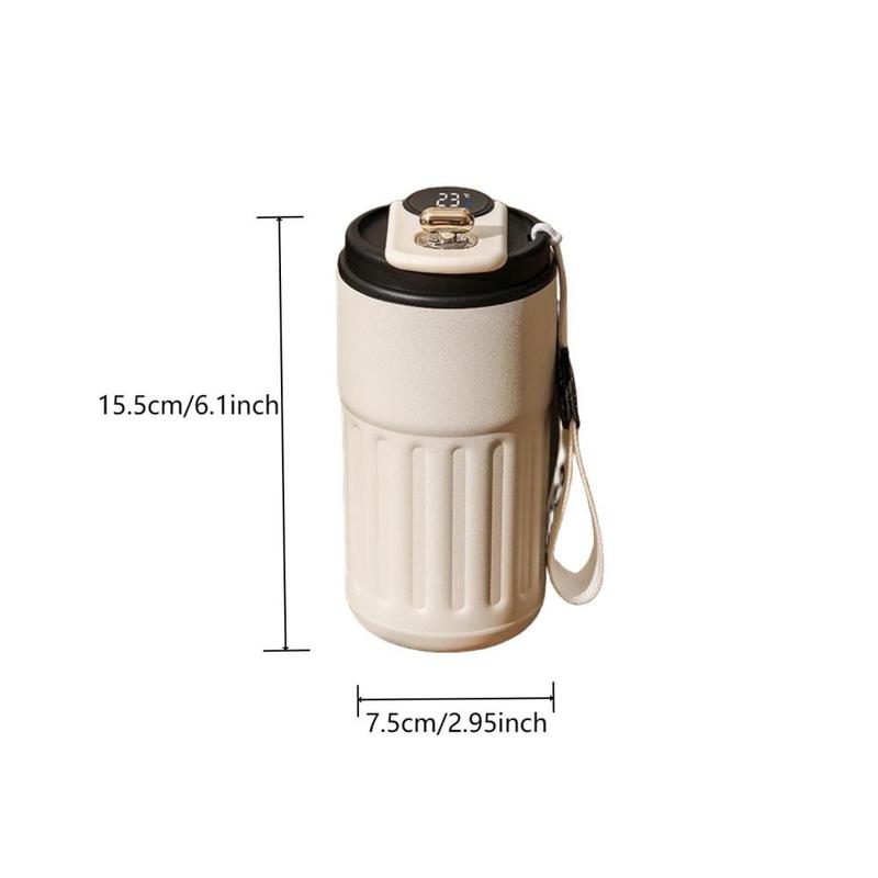 Product Introduction of Portable Temperature Display Insulated Coffee Mug, Vacuum Insulated Bottle with Strap, Tumbler Cups, Sports Water Bottle, Drinkware for Home Office Travel, Christmas Gift 6