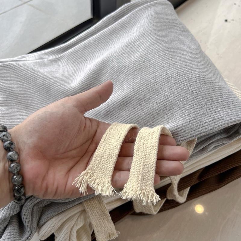 Quần ống xuông dài trơn nỉ tăm nhung nam nữ. 4