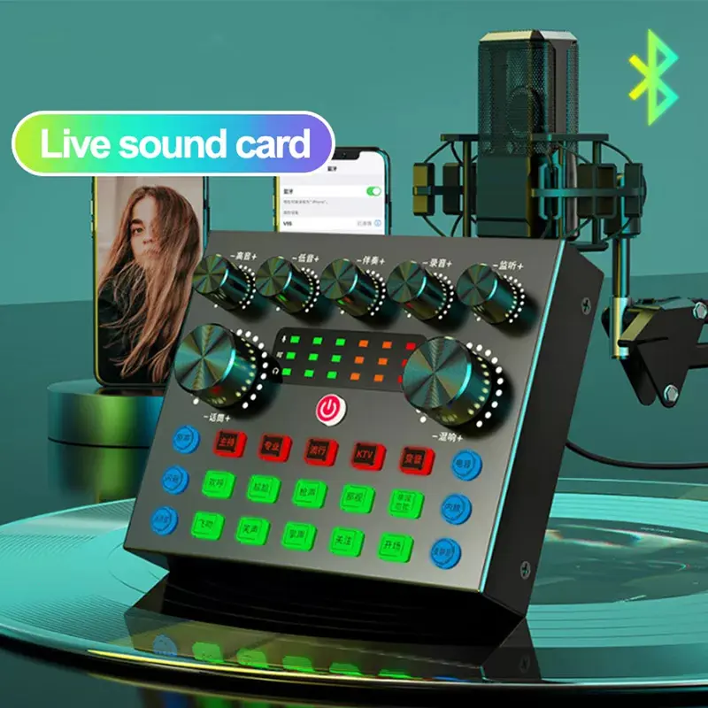 {BISA COD} V8S SoundCard Bluetooth Audio Usb Live External NEW Elektronik 2