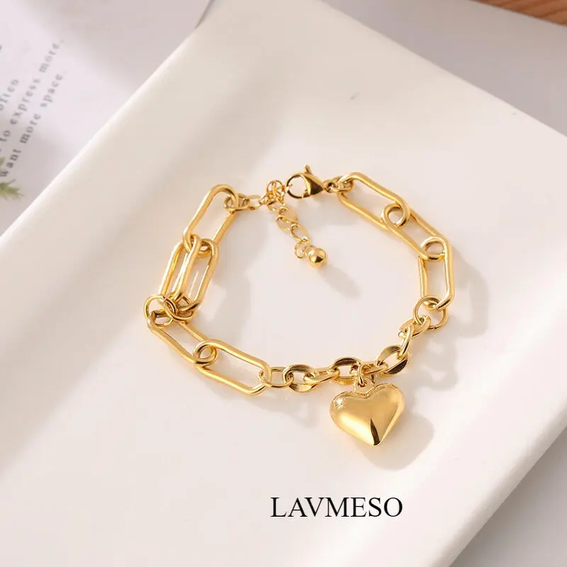 European American Gold Love Fashion Elegant Couple Bracelet Gift Must-have Ready Stock Wholesale