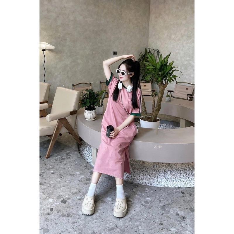 ￼Váy YT20, Đầm Suông From Rộng Phối Viền Sang Chảnh Chất Cotton 3