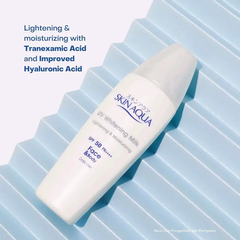 SKIN AQUA WHITENING MILK SPF 50 -Skinaqua tutup putih dengan tranexamic acid Mencerahkan kulit Mencerahkan Melembutkan Tranexamic Acid Hyaluronic Wajah Perawatan Kusam Pencerah Memutihkan Hitam Facial 1