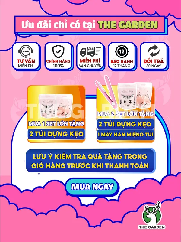 Set Kẹo Nougat Hạnh Phúc THE GARDEN thành phẩm 60 viên 15 nguyên liệu  Ăn Vặt Chua Candy Snack 7