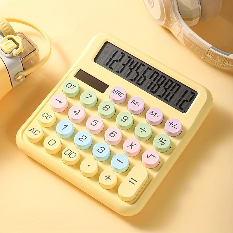 Product Introduction of 12 Digit Large Screen Calculator, 1 Count Portable Lovely Battery Powered Calculator without Battery, Accounting Supplies for Home Office School Dormitory 3
