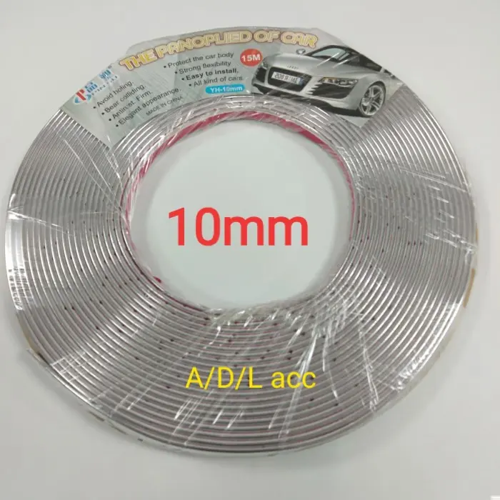 lis body moulding list bodi chrome crome mobil 10mm milimeter 15 meter