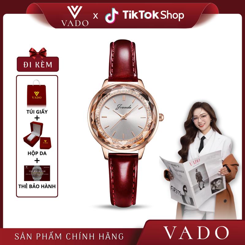 [LIVE - 7170J] Đồng hồ nữ mặt tròn dây da, phong cách cổ điển - DHJ7170 JRANDE