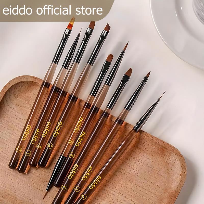  { Eiddo nails } Bộ cọ Eiddo 9 cây đa năng - Bộ cọ vẽ cọ nét cọ bản cọ gel Eiddo Bộ cọ học nail đầy đủ 9 cây cọ nét siêu mảnh - bộ cọ vẽ nail chuyên nghiệp 
