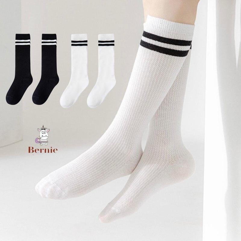 Tất vớ đùi dài sọc thu đông màu trắng đen bé gái cao ngang đầu gối phong cách hàn quốc 1 đến 6 tuổi BERNIE KIDS