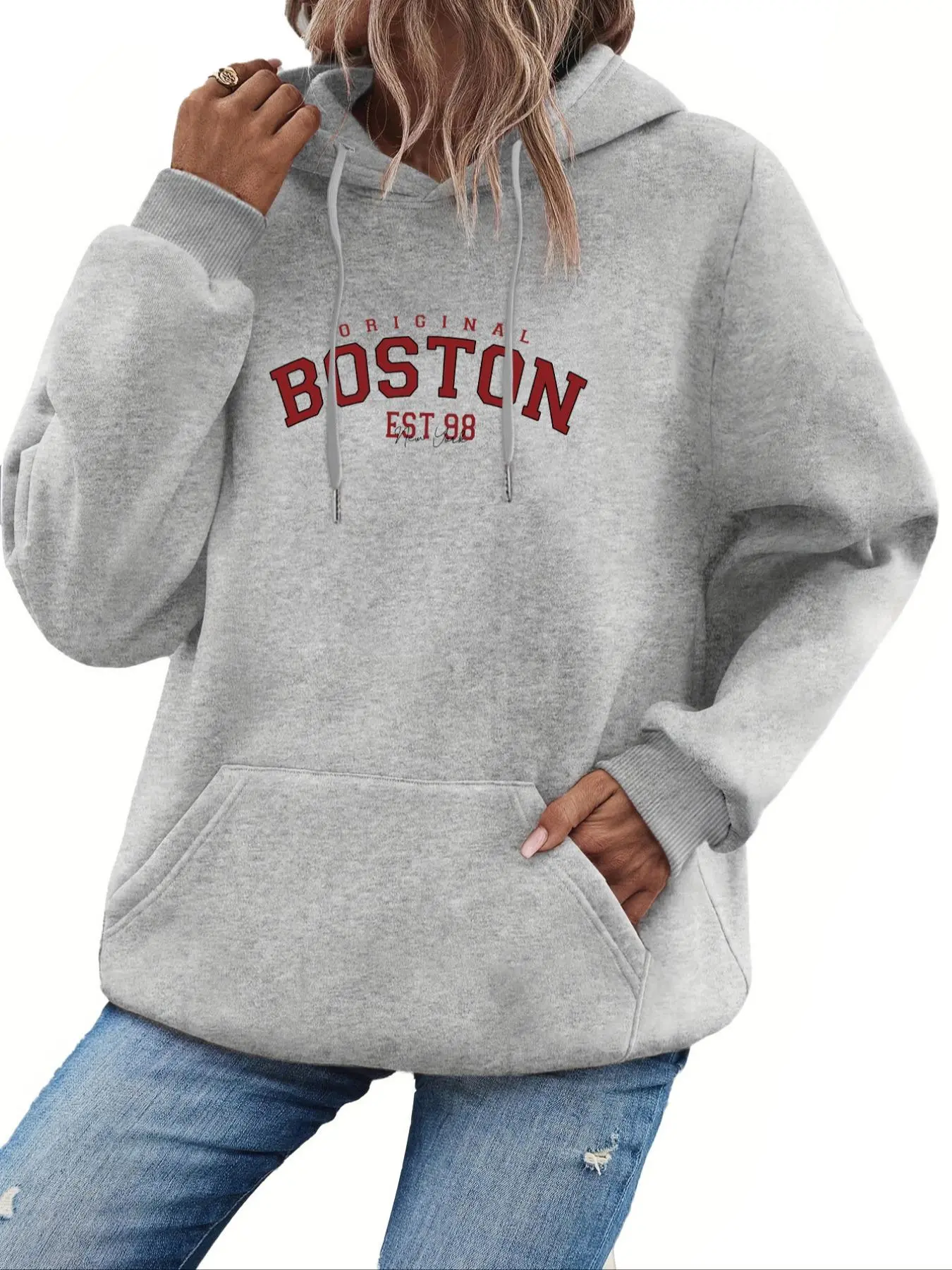 Women's Letter Print Drop Shoulder Thermal Lined Hoodie, Fashion Casual Drawstring Pocket Hooded Sweatshirt for Daily Holiday Outdoor Wear, Yoga Hoodie for Women, Women Clothing for Fall & Winter