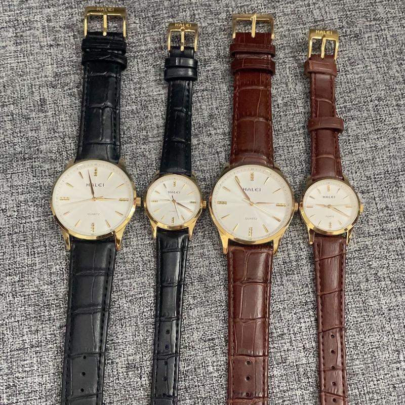 Đồng hồ Nam nữ HL Ah549 dây da máy nhật chống nước tốt ( TẶNG KÈM HỘP VÀ PIN ) Đeo Tay Watch
