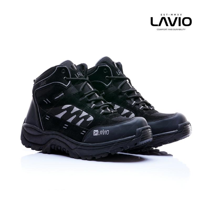 Sepatu Safety Pria Ujung Besi Lavio Axel High Premium Sefty Shoes Kerja Lapangan Outdor Hiking Mendaki Gunung Savety Cowo 2