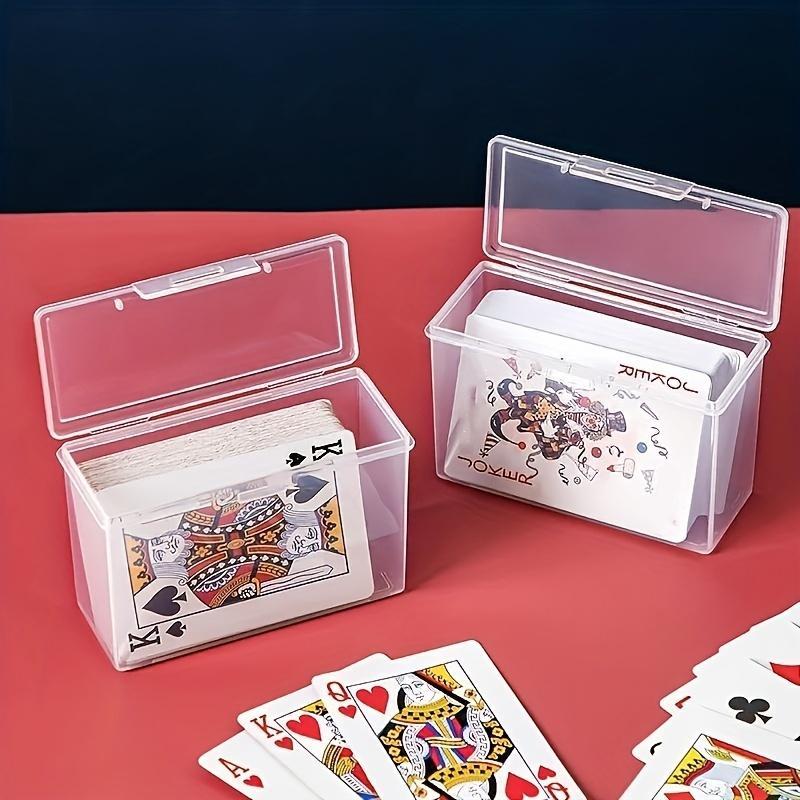 Clear Poker Storage Box, Portable Card Storage Box with Lid, Multifunctional Storage Box for Home Office 2