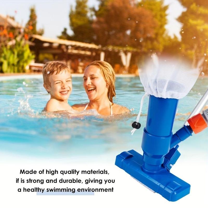 Product Introduction of Portable Pool Vacuum Cleaner, Handheld Swimming Pool Cleaner Kit with Jet Nozzle, Manual Spa Vacuum Head & Fishing Net Tool 4