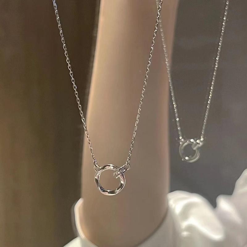 Vòng Cổ Vòng Đôi Mobius, Dành Cho Nữ, Thép Titan Không Phai Màu, Phong Cách Ins, Sang Trọng Giá Cả Phải Chăng, Mặt Dây Chuyền Cao Cấp Thanh Lịch, Dây Chuyền Xương Đòn, 6419 Món Yêu Thích 0