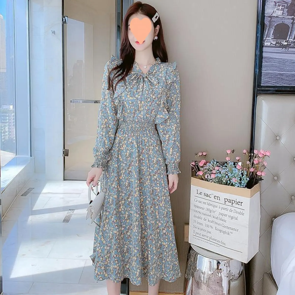 white christmas dresses Three-dimensional Flower Mesh Lantern Sleeve Top Short Female Lace Sh –  JulyProm