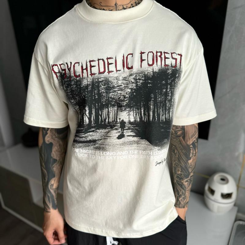 Áo thun oversize the forest brand MASSS STUDIO unisex 100 coton không pha, định lượng 250gsm Nam Menswear Cotton Cổ Tròn