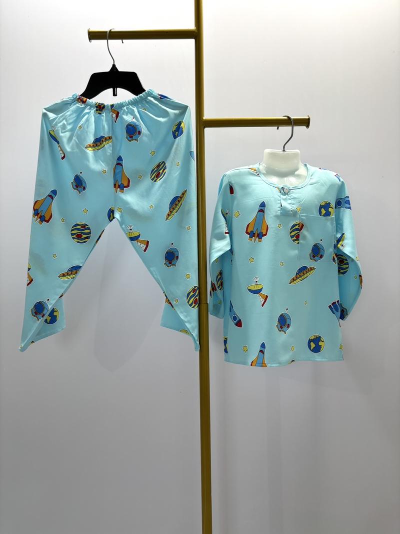 Product Introduction of DQ922 - 09. Bộ Quần Dài Áo Tay Dài Bé Trai. Chất Vải Tole Lanh Hai Da. Size 16kg đến 56kg. 20
