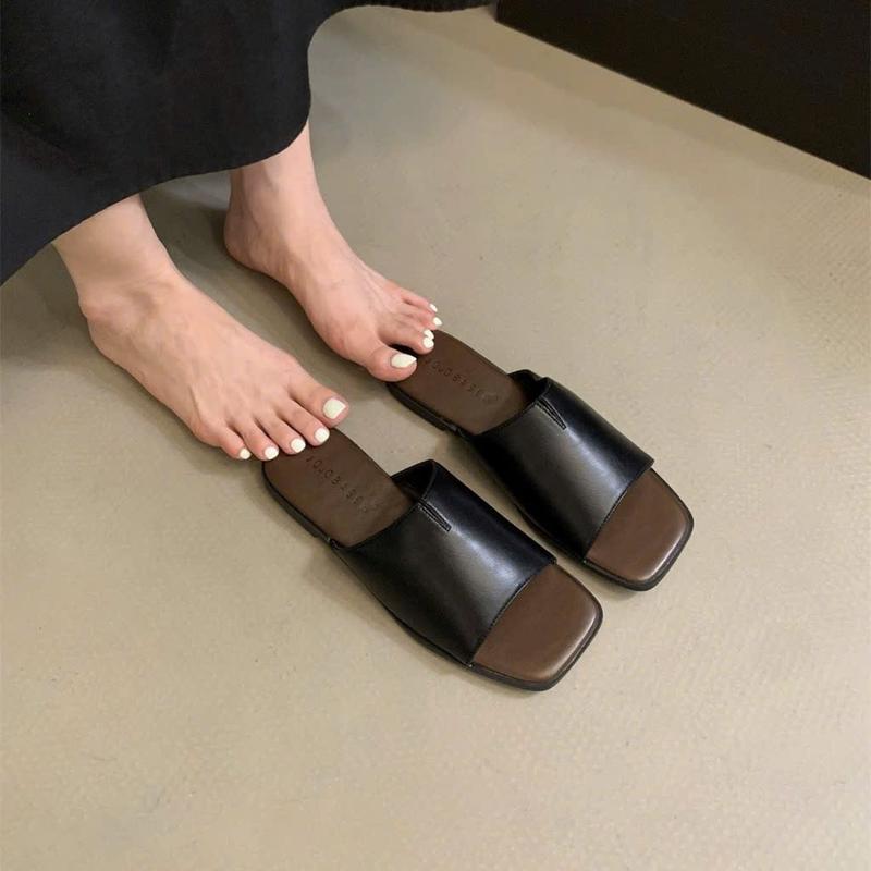 (CHON LUI SIZE)DéP Giày Đi Biển Nữ Dép PU Nhẹ Đế Mềm Giày Lật Phù Hợp Với Tất Cả Trận Đấu (S003) 3