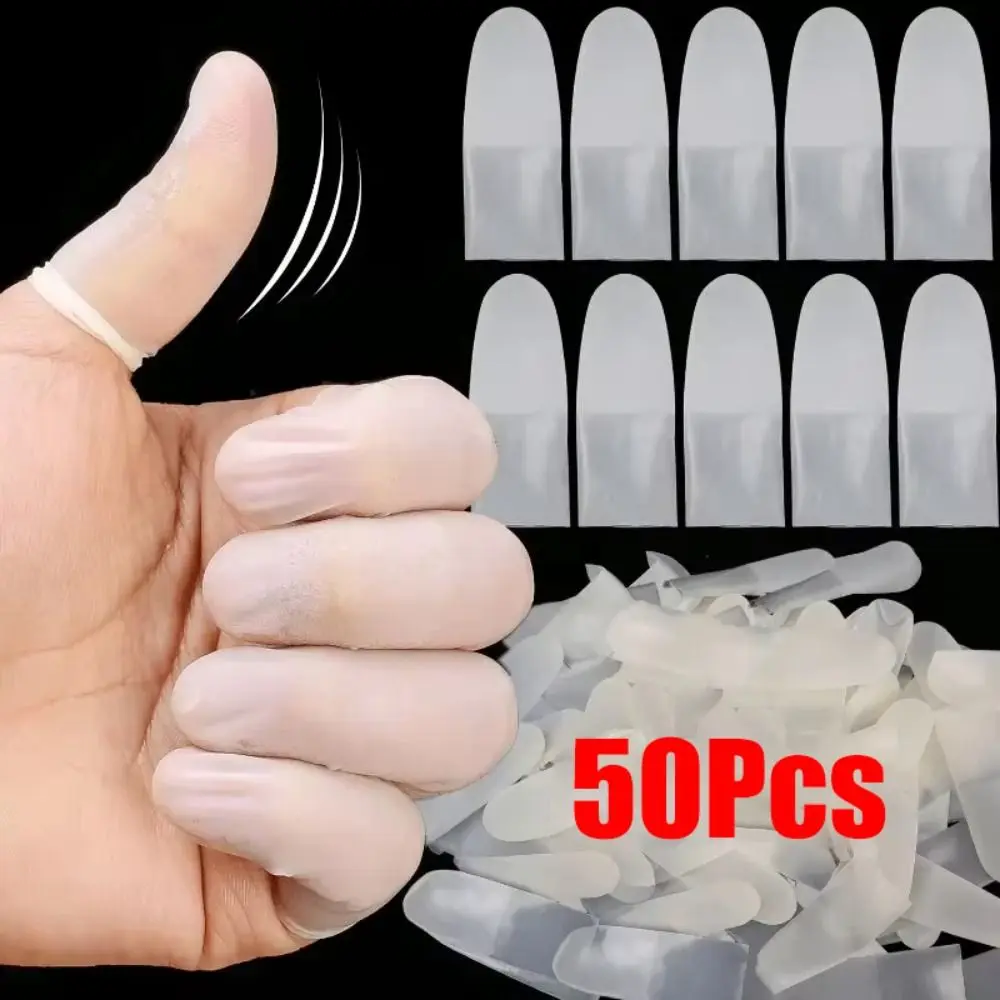 Tay Áo Ngón Tay Dùng Một Lần, 50 Cái, Nhám, Siêu Mỏng, Găng Tay Cao Su, Chống Trượt, Bảo Vệ Ngón Tay Thích Hợp Cho Công Việc Ngoài Trời, Hàng Mới Về