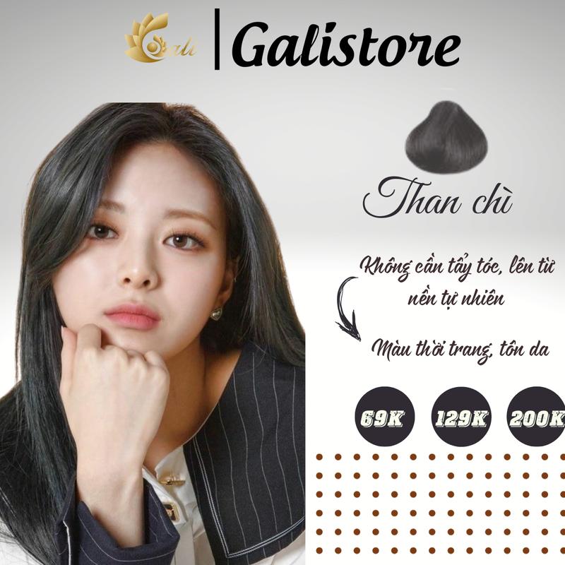 Kem nhuộm tóc Than chì + tặng oxy trợ dưỡng- Galistore Đổi Màu Tóc