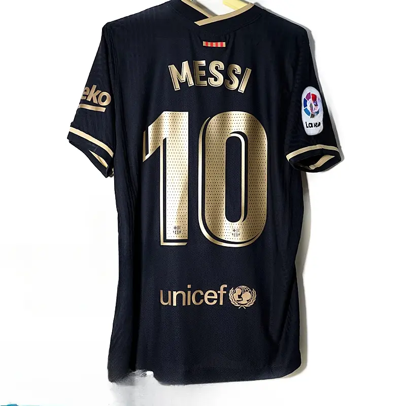 2021 Barcelona Away Jersey 20-21 Barcelona Black Gold Football Jersey Messi